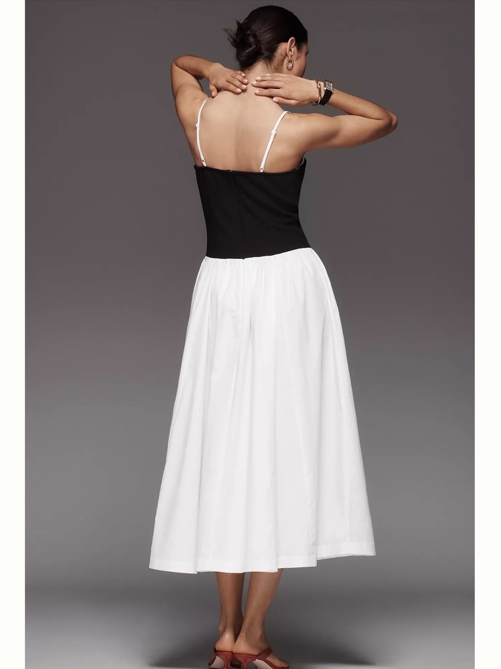 By Anthropologie Twofer Peekaboo Midi Dress NWT Size Medium - Picture 3 of 13